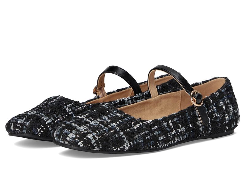 ジュルネ 寄せ合わせ レディース シューズ 踵 Journee Collection Carrie Black/Tweed 黒いこと