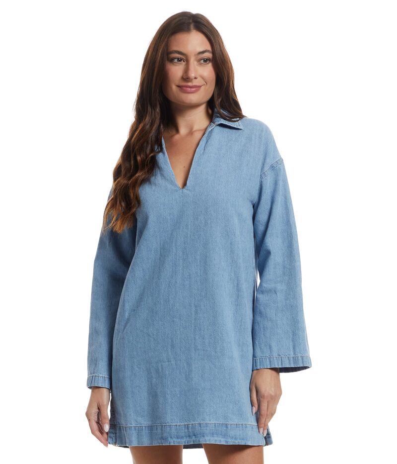 ファレティ レディース トップス 衣装 ジーンズ リネン Faherty Linen Denim Sail Away Dress Bluecrest Wash ジーンズ レディースファッション-ワンピース