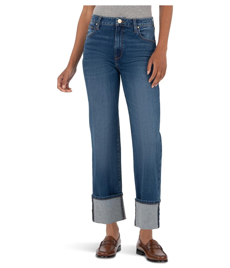 カットフロムザクロス レディース ボトムス デニムパンツ ストレート KUT from the Kloth Sienna High-rise Straight Leg-roll Up 5\