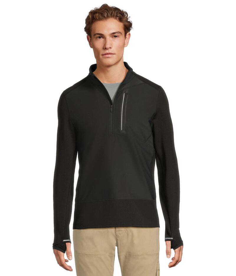 スマートウール メンズ アウター コート フリース Smartwool Active Fleece Wind 1/2 Zip Black ブラック