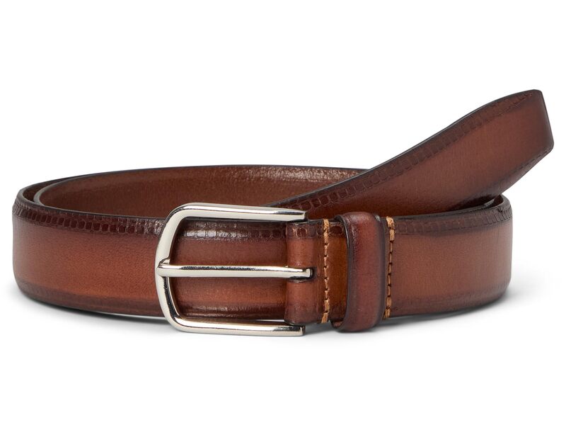 ジョンストンアンドマーフィー メンズ 付属品 胴締め なめし革 Johnston \u0026 Murphy Edge Embossed Leather Belt Tan タン