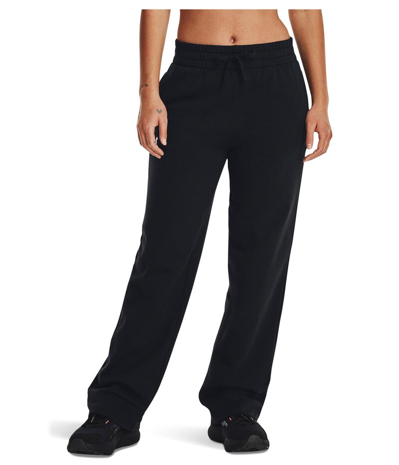 アンダーアーマー レディース ボトムス 心地好いズボン下 引っ切り無い フリース Under Armour Rival Fleece Straight Leg Pants Black/White 白いこと