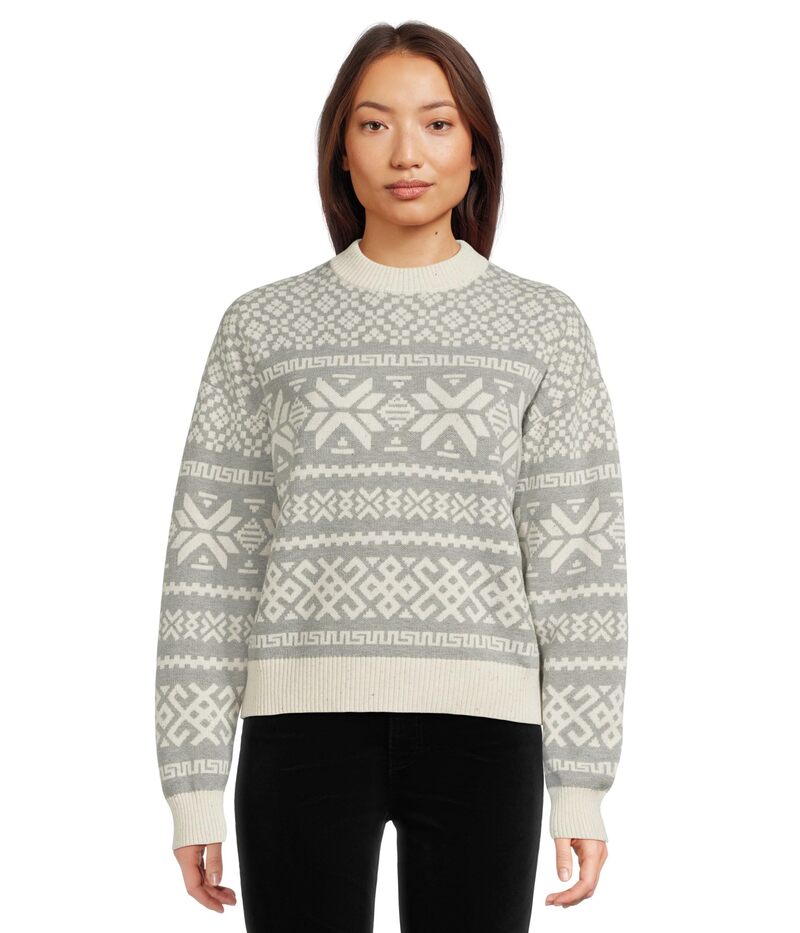 スマートウール レディース アウター パーカー・スウェット セーター Smartwool Edgewood Heritage Crew Sweater Light Gray グレー