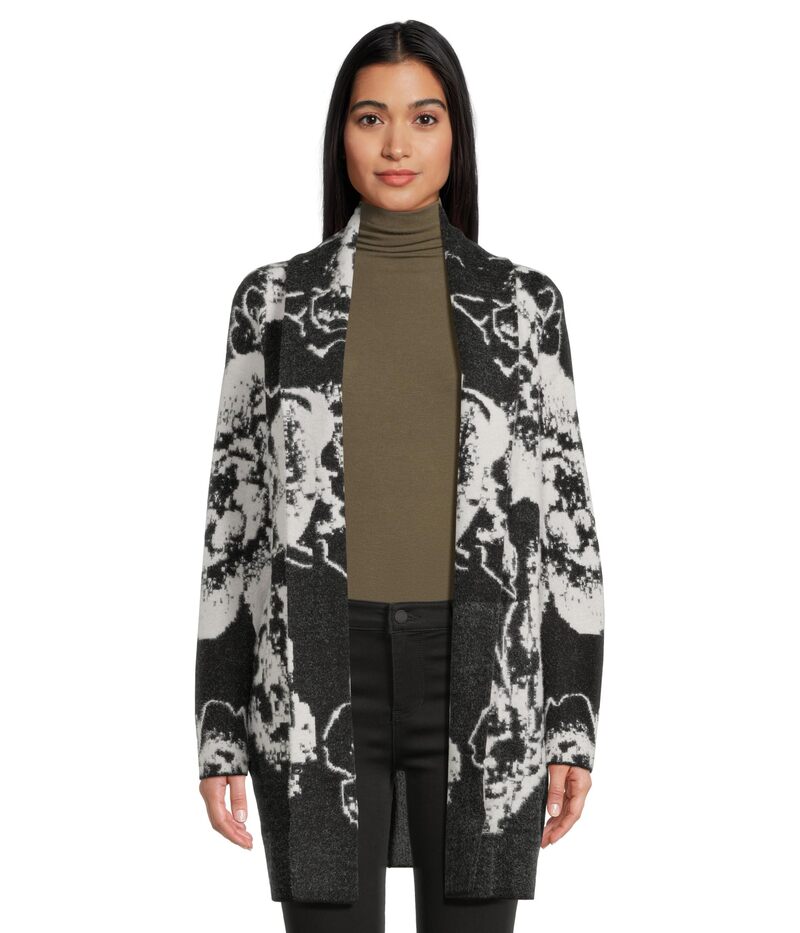 リヴァプール ロサンゼルス レディース アウター ニット・セーター コート Liverpool Los Angeles Long Sleeve Open Front Shawl Sweater Coatigan Black/White Flo ホワイト 21,520円