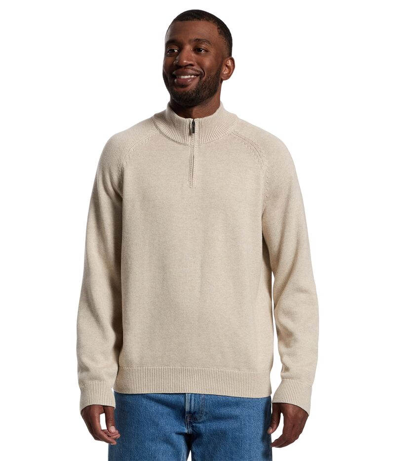 エルエルビーン メンズ アウター 編み物・スウェーター 綿織物 L.L.Bean Wicked Soft Cotton/Cashmere Sweaters 1/4 zip New Khaki カーキ