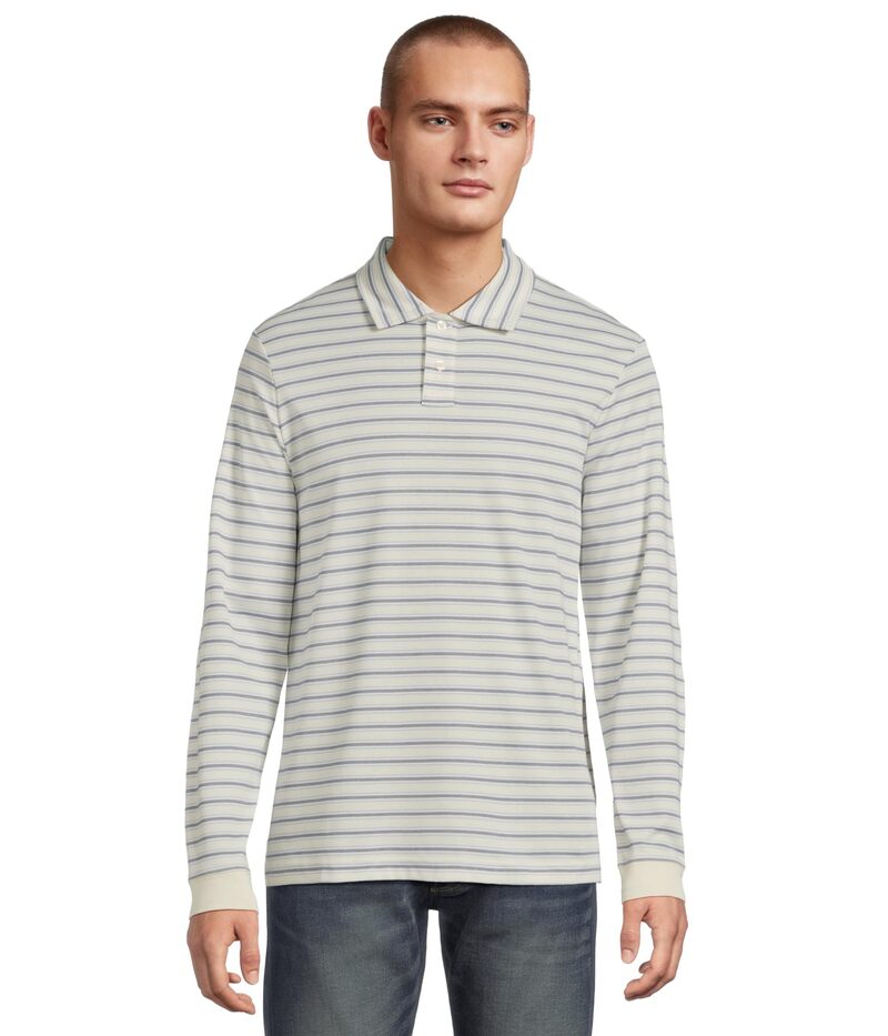 エルエルビーン メンズ トップス シャツ ポロシャツ 長袖 L.L.Bean Comfort Stretch Performance Polo Long-sleeve Slightly Fitted Stripe Sailcloth ストライプ
