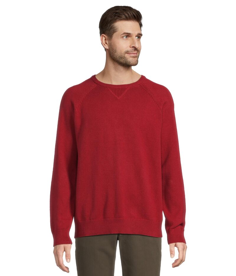 エルエルビーン メンズ アウター 編み物・スウェーター 労働者の一団のど首 綿織物 L.L.Bean Wicked Soft Cotton/Cashmere Sweater Crewneck Rustic Red 赤いこと