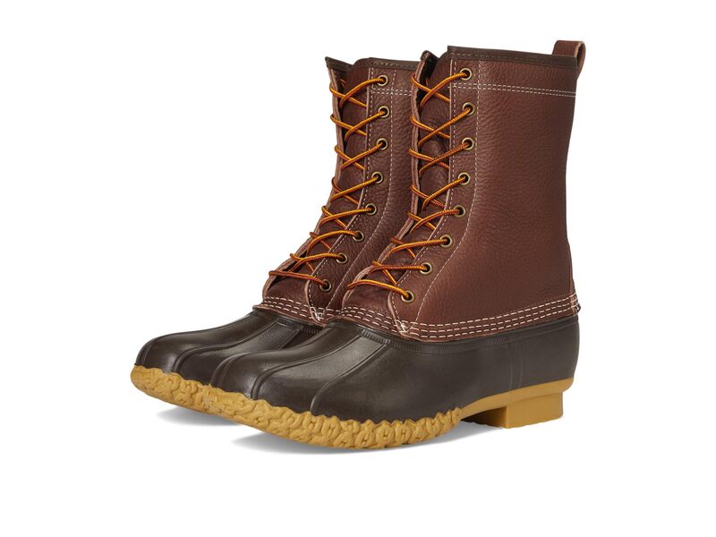 エルエルビーン メンズ シューズ ブーツ・レインブーツ レザー L.L.Bean 10\" Bean Boot Shearling Lined Insulated Tumbled Leather Maple/Brown ブラウン