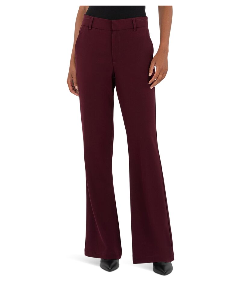 カットフロムザクロス レディース ボトムス ジーンズズボン下 KUT from the Kloth Stella High-rise Flare With Trouser Pockets In Bordeaux Bordeaux