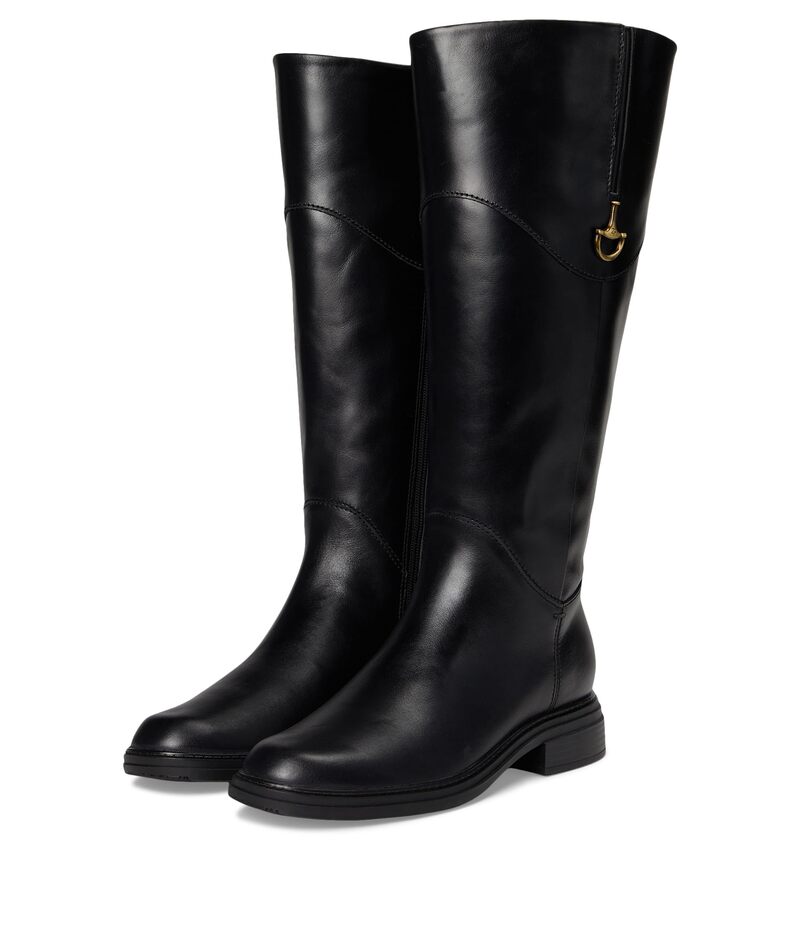 ナチュライザー レディース シューズ ブーツ・レインブーツ Naturalizer 27 Edit Oslo Wide Calf Riding Boots Black Leather ブラック