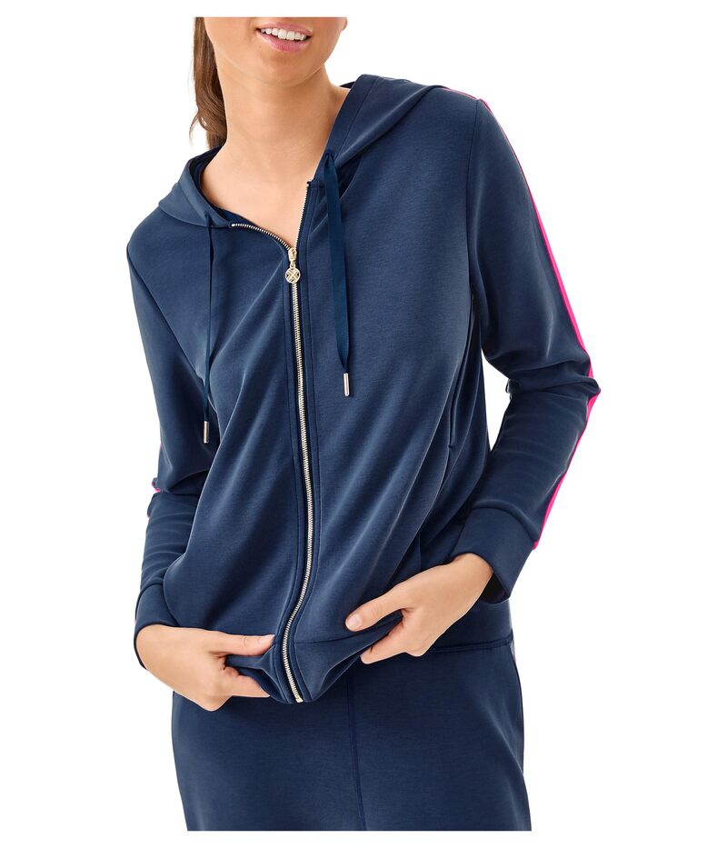 リリーピュリッツァー レディース アウター パーカー・スウェット Lilly Pulitzer Fenella Zip-Up Hoodie Upf Low Tide Navy ネイビー