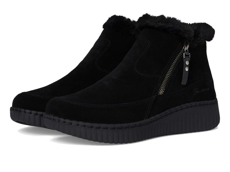 スケッチャーズ レディース シューズ スニーカー SKECHERS Wilshire Blvd - Fresh Zip Black/Black 黒いこと