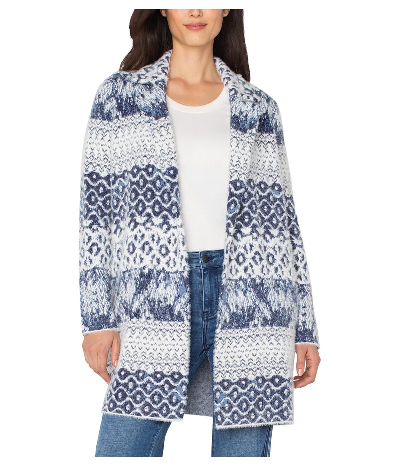 リヴァプール ロサンゼルス レディース アウター ニット・セーター プチ コート Liverpool Los Angeles Petite Long Sleeve Open Front Sweater Coat 32 3/4\