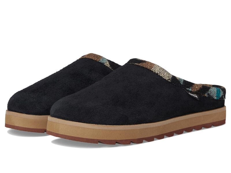 サヌーク レディース シューズ サンダル Sanuk Cloud Lounger Black Suede ブラック