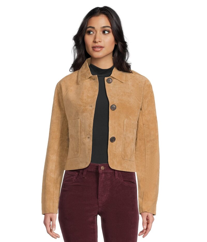 ブランクニューヨーク レディース アウター コート スエード クロップド ブレザー Blank NYC Real Suede Cropped Blazer Cinnamon Crunch