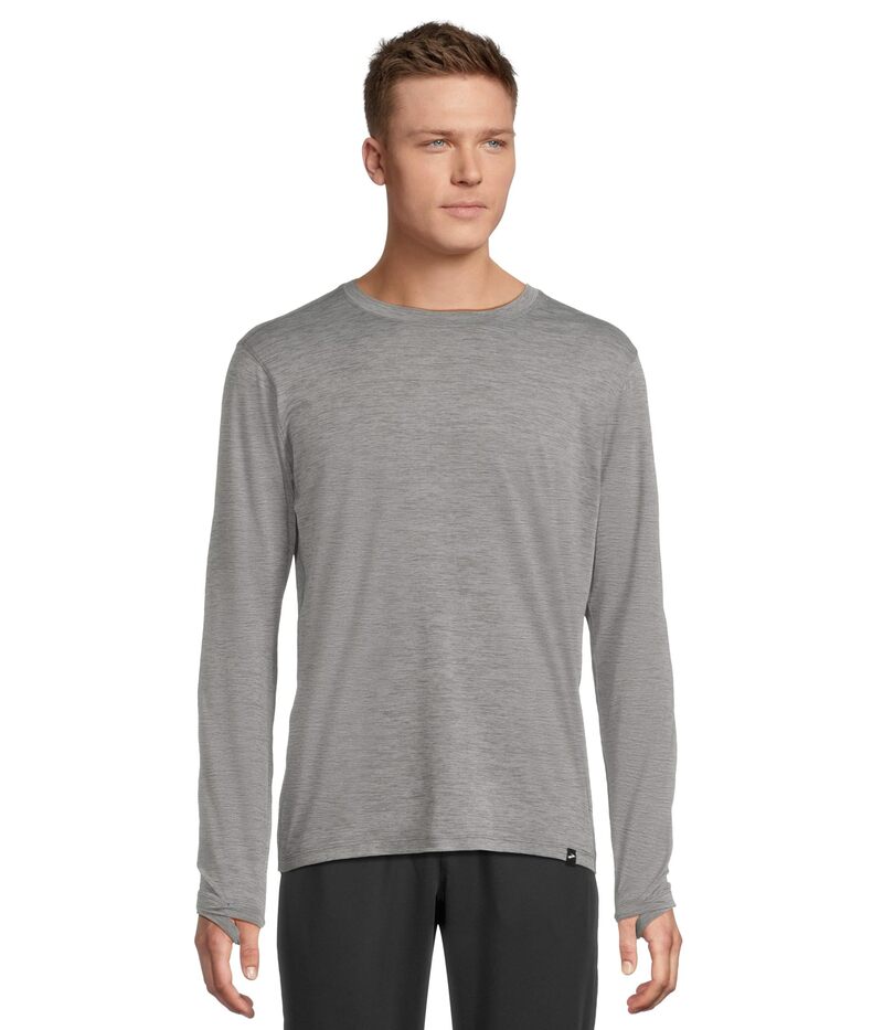 ブルックス メンズ トップス シャツ Brooks Luxe Long Sleeve Heather Charcoa ヘザー