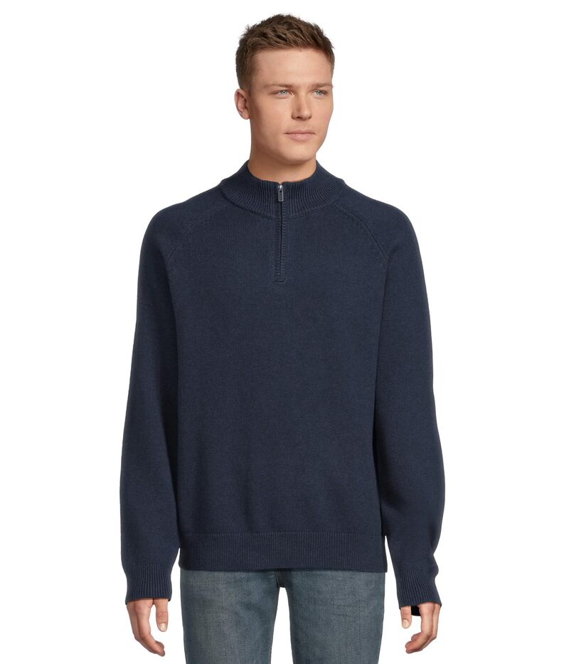 エルエルビーン メンズ アウター 編み物・スウェーター 綿織物 L.L.Bean Wicked Soft Cotton/Cashmere Sweaters 1/4 zip Classic Navy 米国海軍