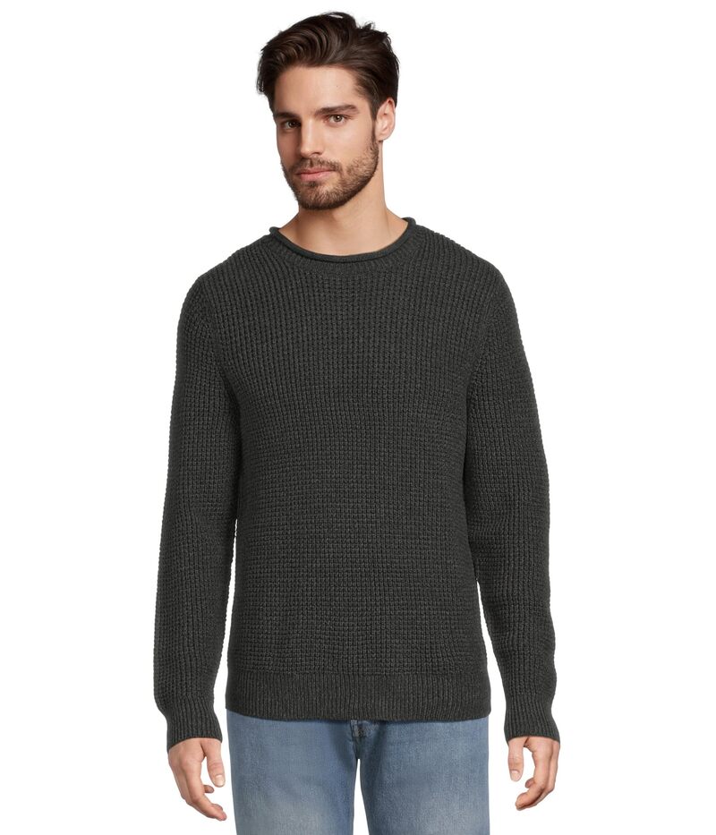 エルエルビーン メンズ アウター 編み物・スウェーター 綿織物 L.L.Bean Organicotton Waffle Sweaterollneck Crew Faded Black 黒いこと