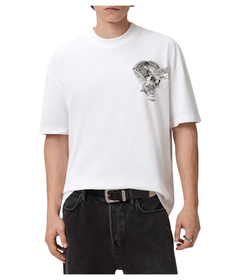 オールセインツ メンズ トップス シャツ AllSaints Mysterieshort Sleeve Crew Optic White ホワイト