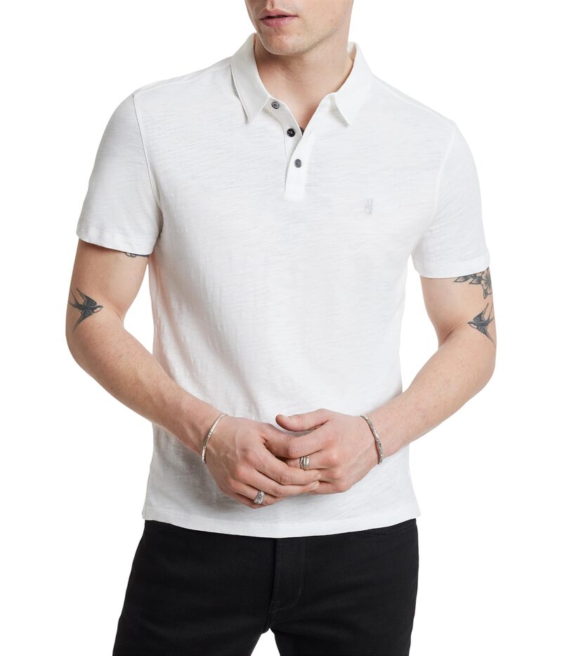 ジョンバルベイトス メンズ トップス プルオーバー John Varvatos VICTOR POLO Salt カジュアルシャツ-メンズファッション