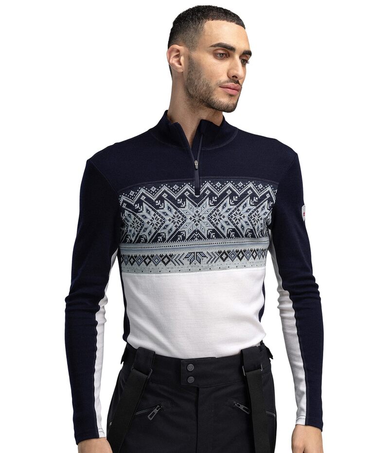ダールオブノルウェイ メンズ トップス シャツ Dale of Norway Vail Baselayer 1/2 Zip Off/White Navy ホワイト