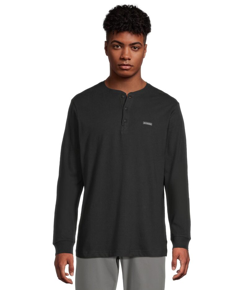 コロンビア メンズ トップス シャツ Columbia Landroamer Long Sleeve Henley Black ブラック