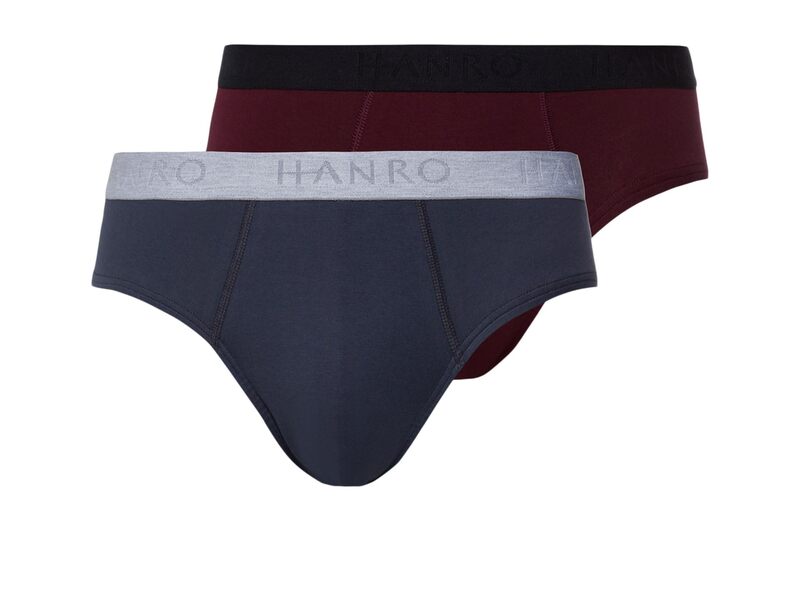 ハンロ メンズ アンダーウェア ブリーフパンツ コットン Hanro Cotton Essentials 2-Pack Brief Barolo/Ombre Bl