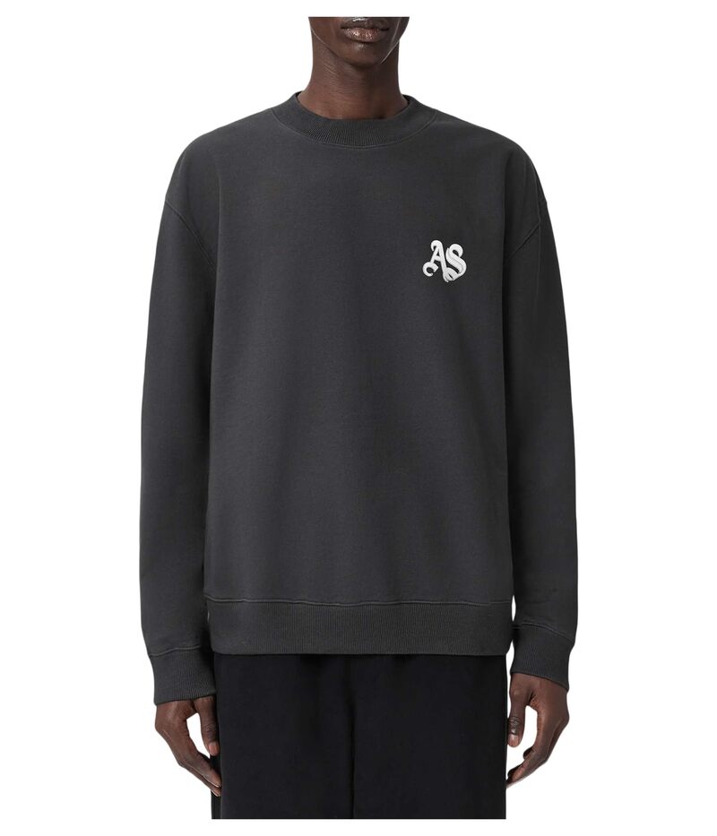 オールセインツ メンズ アウター ニット・セーター AllSaints Icon Crewashed Black ブラック