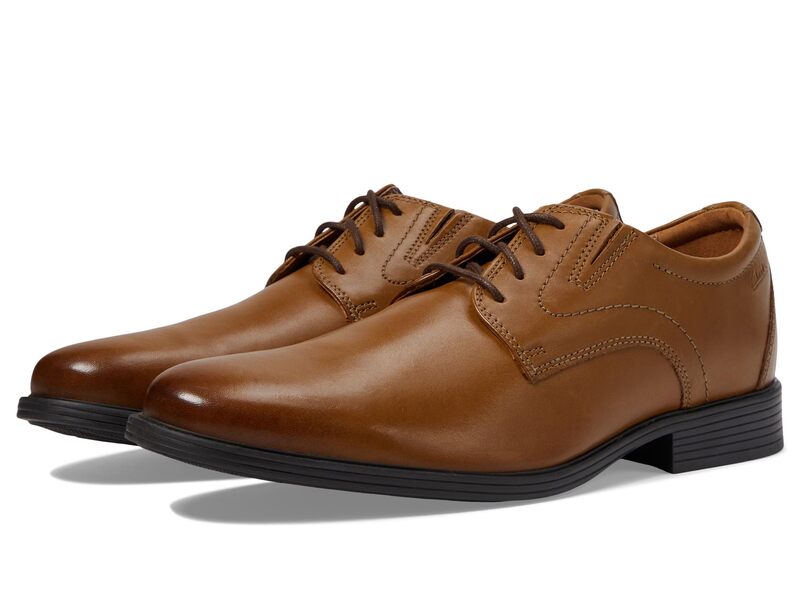 クラークス メンズ シューズ オックスフォード Clarks Whiddon Plain Dark Tan Leathe タン