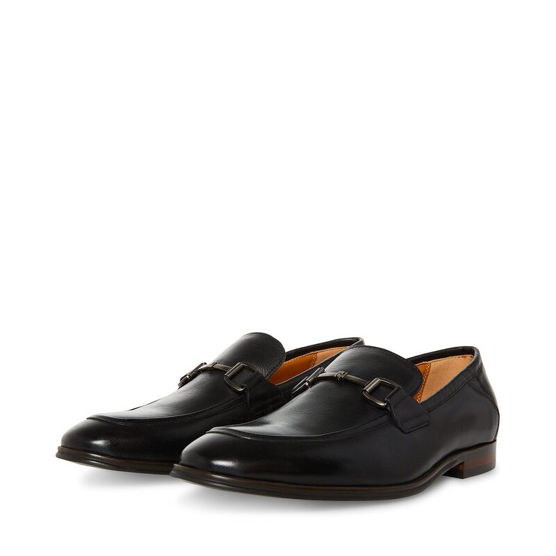 スティーブ マデン メンズ シューズ スリッポン・ローファー Steve Madden Aahron Black Leather ブラック