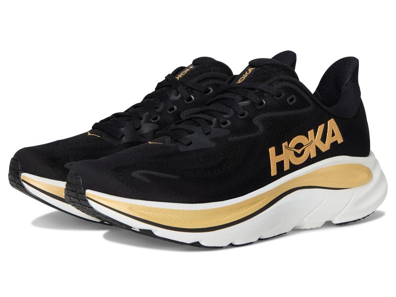 ホカオネオネ レディース シューズ スニーカー Hoka Clifton 10 Black/Gold 黒いこと