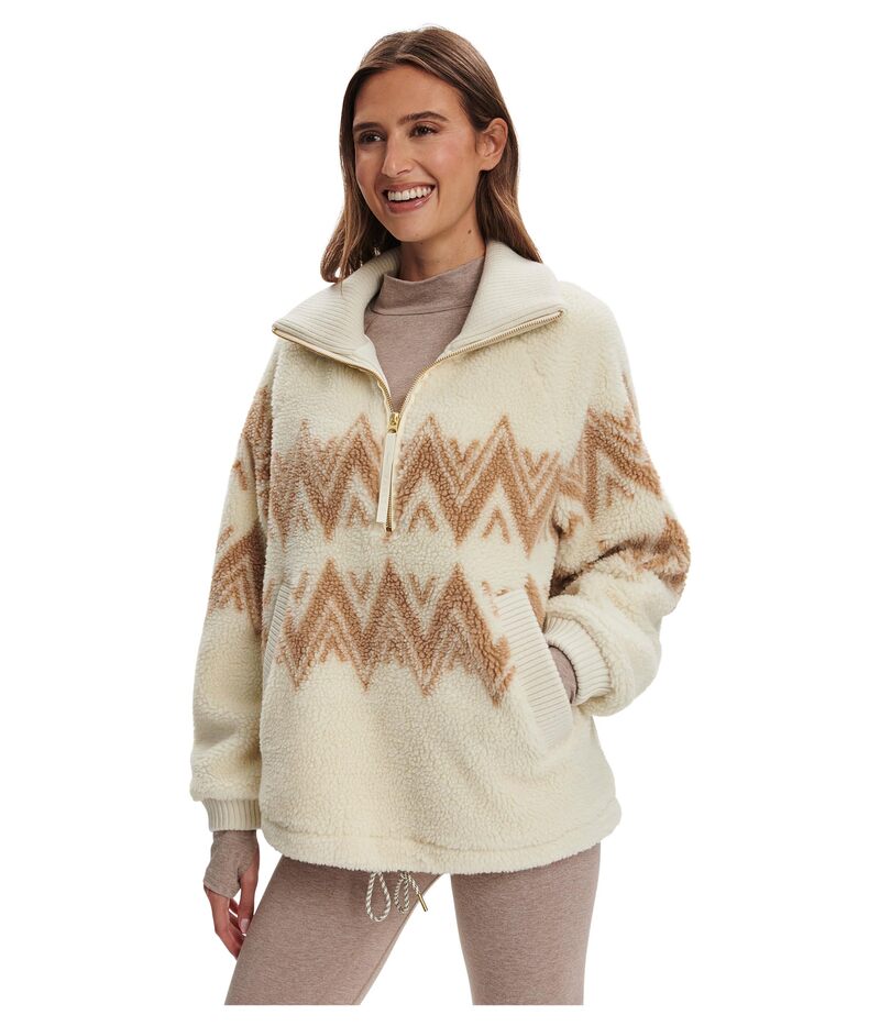 バーレイ レディース アウター パーカー・スウェット Varley Hendrik 1/2 Zip Sherpa Egret