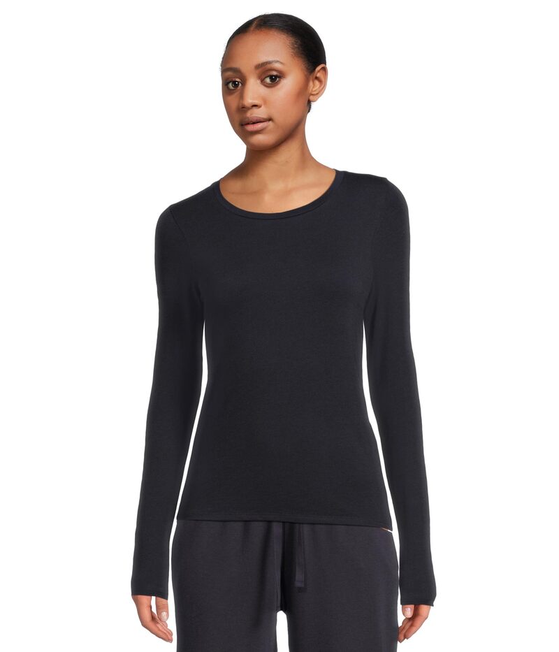 エイリーンフィッシャー レディース トップス シャツ シアー ニット Eileen Fisher Sheer Knit Round Neck Slim Long Sleeve Tee Ink