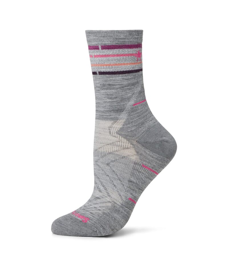 かっこ良い羊毛 レディース アンダーお召しもの ソックス Smartwool Run Zero Cushion Mid Crew Light Gray 薄墨色