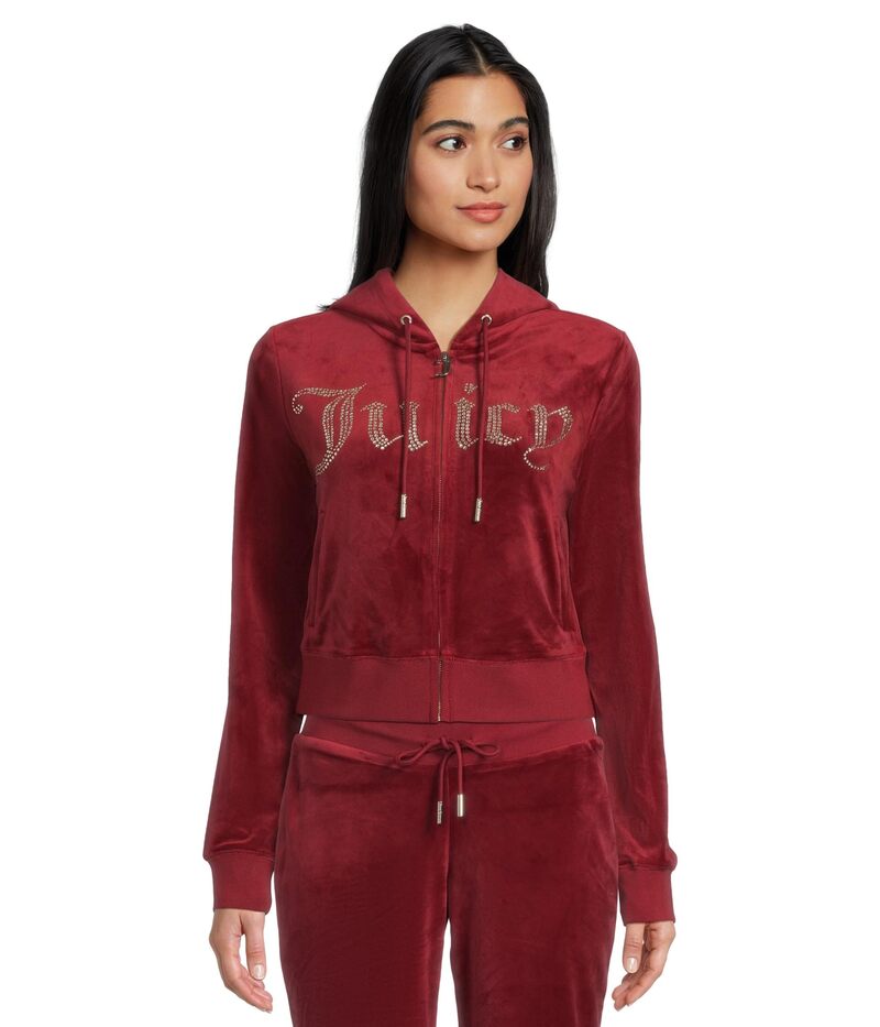 ジューシークチュール レディース アウター パーカー・スウェット Juicy Couture Classic Juicy Hoodie With Bling Redahlia レッド 14,186円