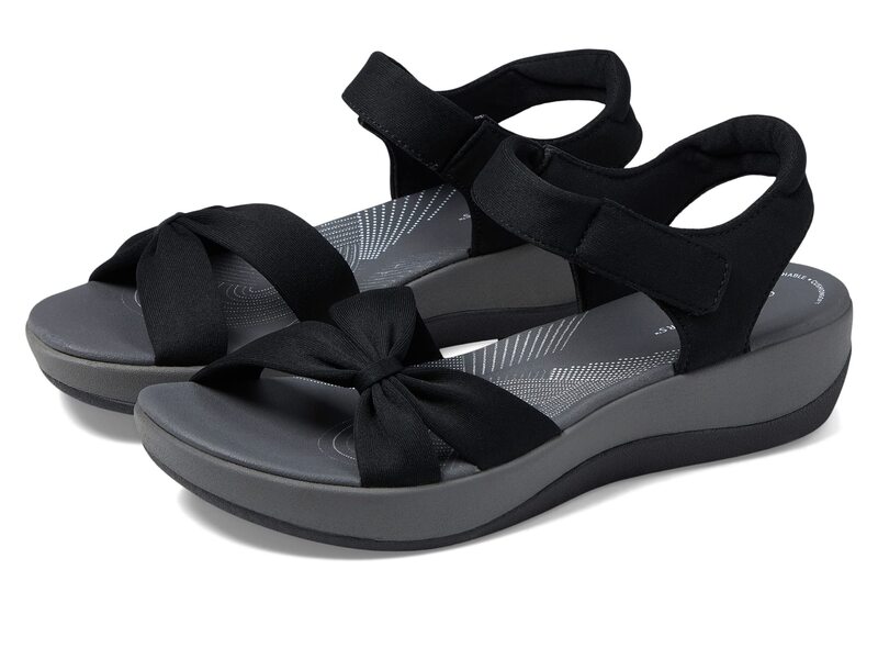 クラークス レディース シューズ サンダル Clarks Arla Shore Black Textile ブラック