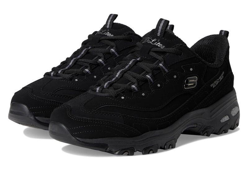 スケッチャーズ レディース シューズ スニーカー SKECHERS D\u0027Lites Hands Free Slip-INS Black 黒いこと