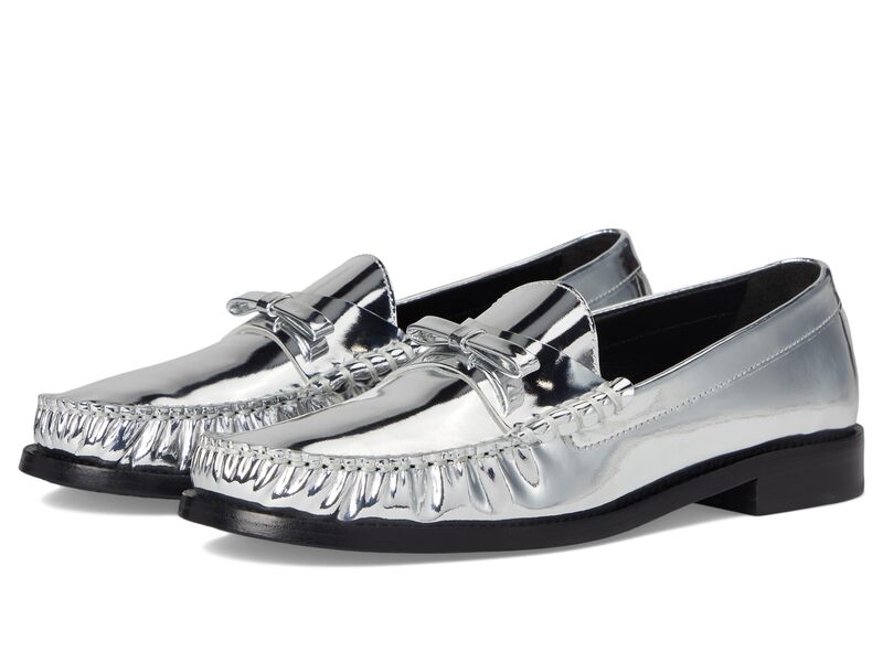 スチュアート ワイツマン レディース シューズ スリッポン・ローファー Stuart Weitzman Lottie Bow Loafer Silver しろがね色