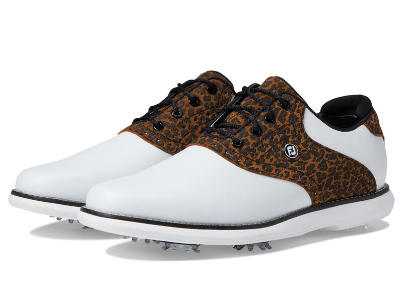 フットジョイ レディース シューズ スニーカー FootJoy Traditions Golf Shoes- Previouseason White/Leopard ホワイト