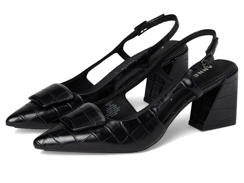 アンクライン レディース シューズ ヒール Anne Klein Renetta Black Croc ブラック