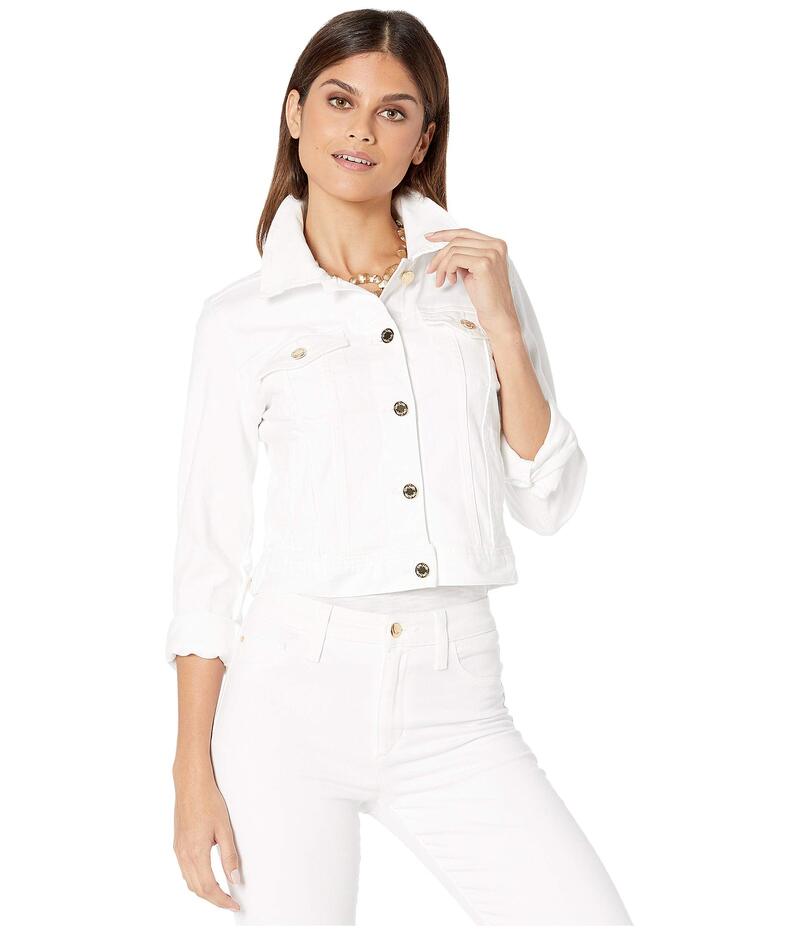 リリーピュリッツァー レディース アウター 厚地の外套 ジーンズ 上衣 Lilly Pulitzer Seaspray Denim Jacket Resort White 白いこと