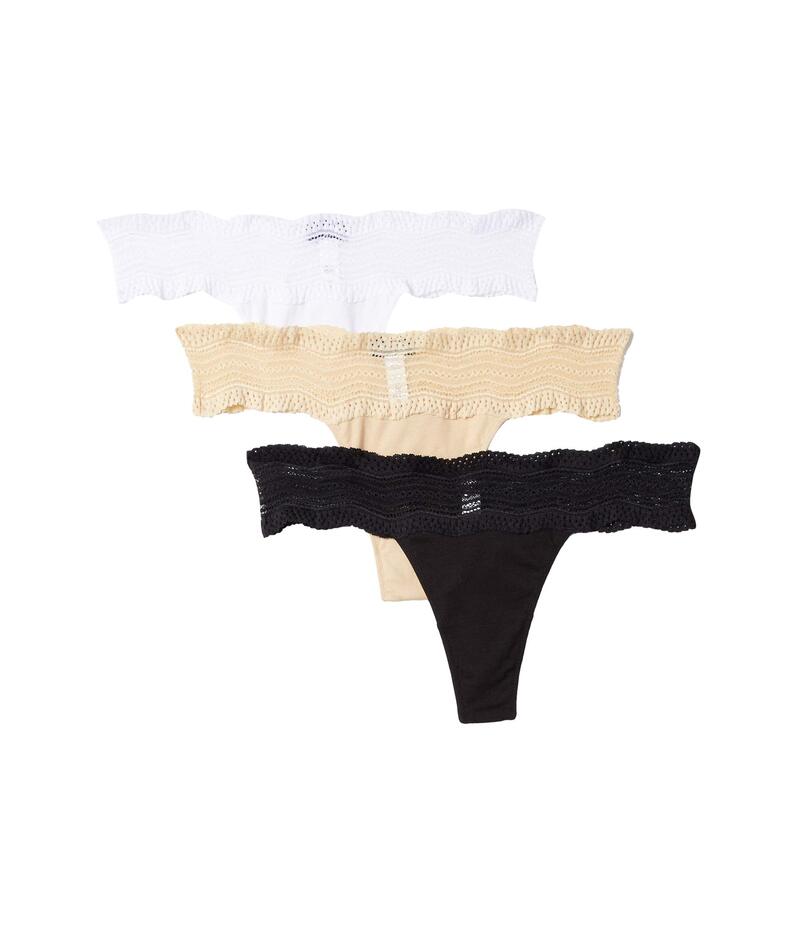 コサベラ レディース アンダーウェア パンツ コットン Cosabella Dolce Cotton 3-Pack Thong Black/Blush/Whi ブラック