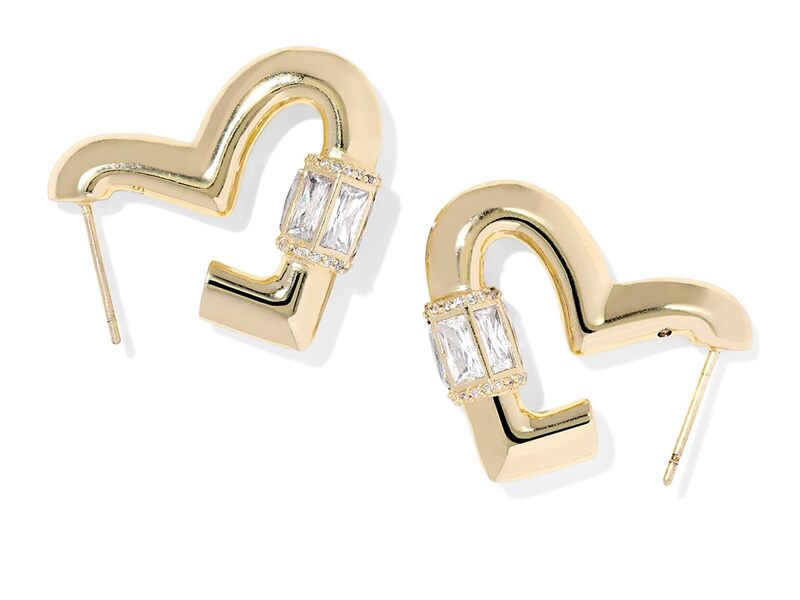 ケンドラスコット レディース アクセサリー ピアス・イヤリング Kendra Scott Emery Heart Hoop Earrings Gold White CZ ホワイト