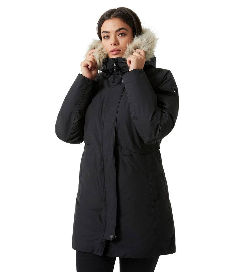 ヘリーハンセン レディース アウター 厚地の外套 パーカー Helly Hansenja Parka Black 黒いこと コート・ジャケット-レディースファッション