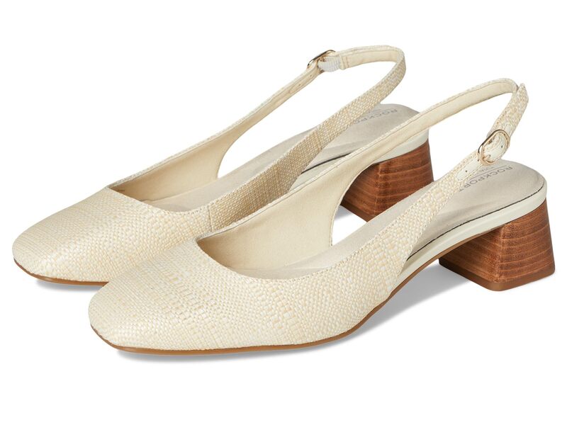 鍵を掛ける界面 レディース シューズ 踵 Rockportotal Motion Danna Ivory Raffia 象牙色