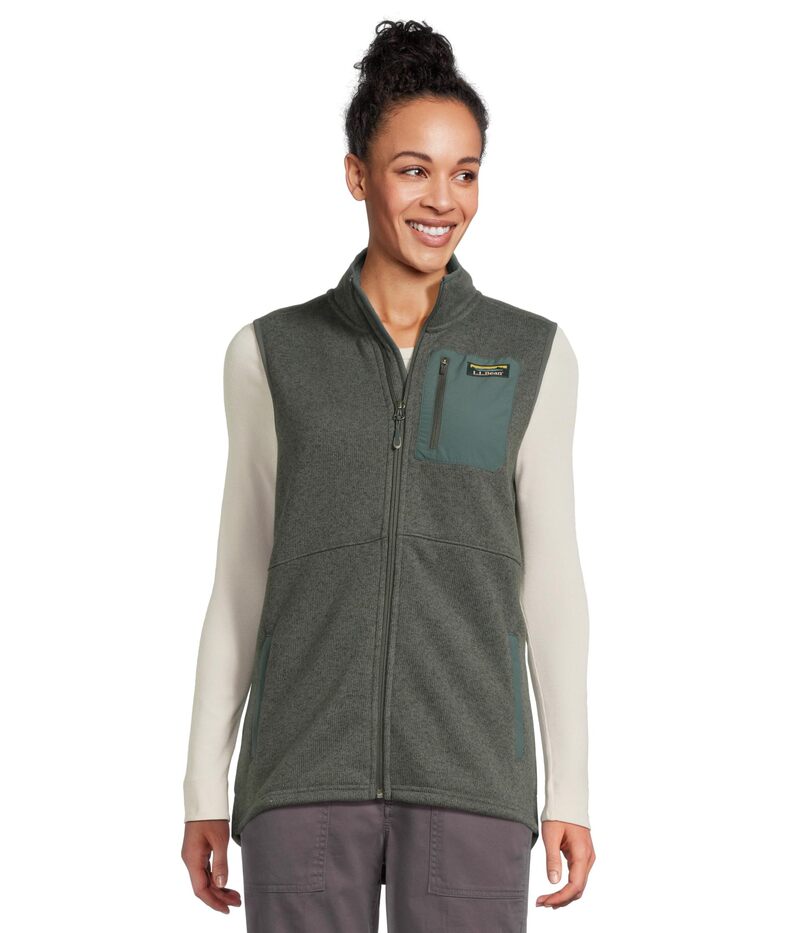 エルエルビーン レディース アウター コート ベスト セーター フリース L.L.Beanweater Fleece Long Vest Shadow Green グリーン