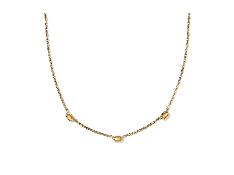 ケンドラスコット レディース アクセサリー ネックレス・チョーカー・ペンダントトップ ミニ レース Kendra Scott Mini Elisa Three Stone Strand Necklace Vintage Gold Ma ゴールド