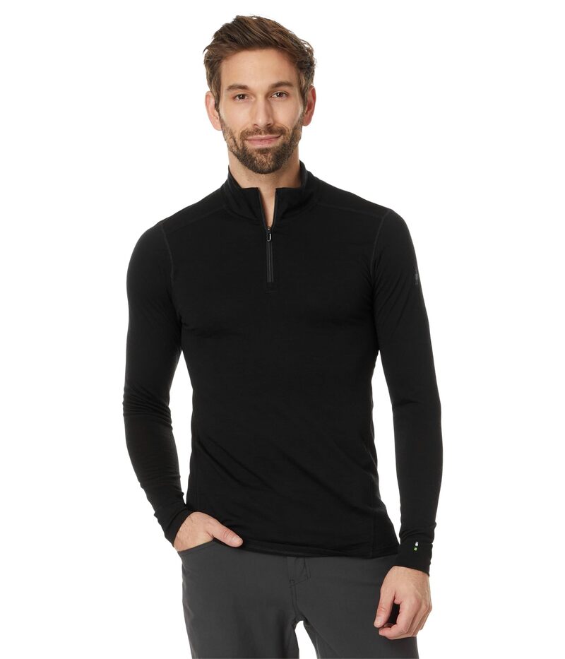 スマートウール メンズ トップス シャツ Smartwool Classic All-Season Merino Base Layer 1/4 Zip Black ブラック