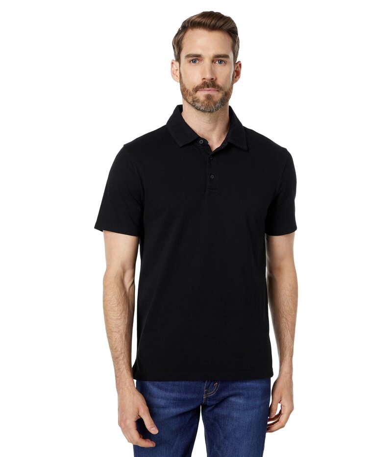 ヴィンス メンズ トップス シャツ Vince Garment Dye Short Sleeve Polo True Black ブラック
