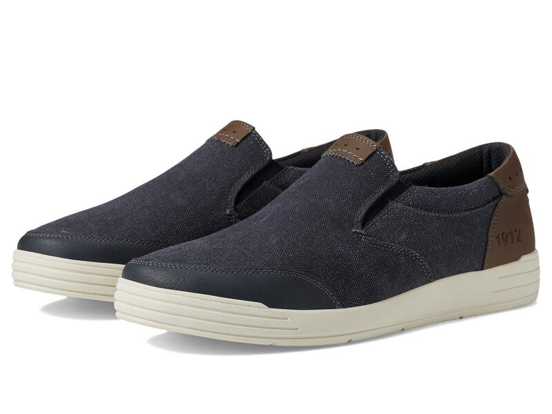 ノンブッシュ メンズ シューズ スリッポン・ローファー Nunn Bush City Walk Canvas Moc Toe Slip-On Dark Blue ブルー